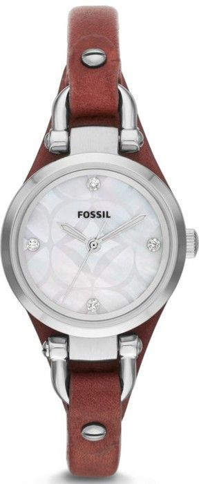 Uhrenarmband Fossil ES3416 Leder Rot 8mm
